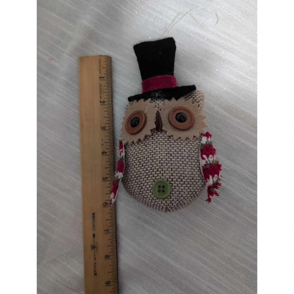 Plush Burlap‎ Scarecrow Owls Handmade Fall Autumn Halloween Ornaments